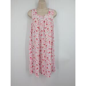 NWT Aria Pink Floral Night Gown Cotton Blend Size Medium Grandmacore Comfort